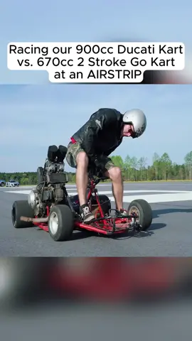 Racing our 900cc Ducati Kart vs. 670cc 2 Stroke Go Kart at an AIRSTRIP #car 