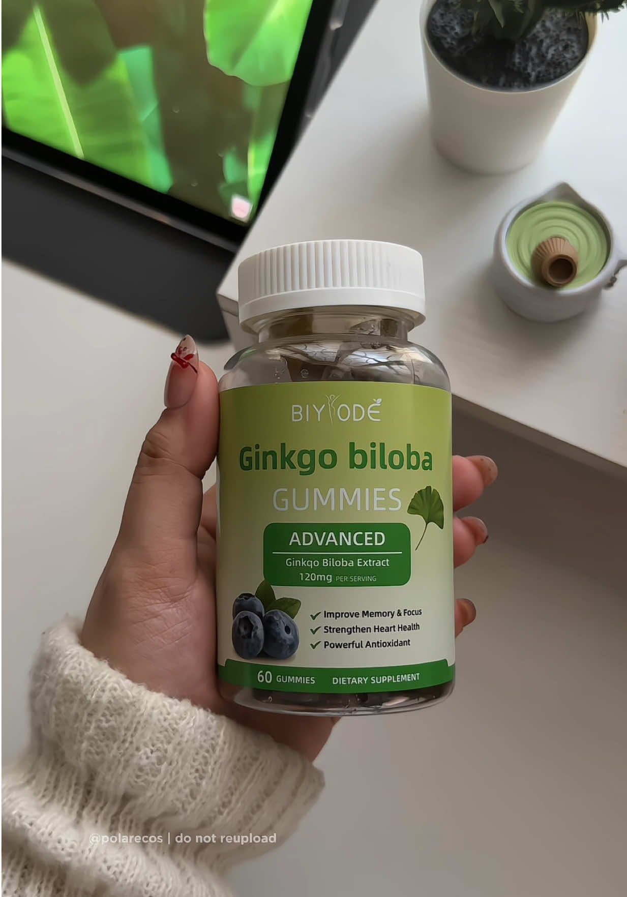 for the days your brain needs extra support 🍃 this ginkgo biloba is worth a try #BIYODE #ginkgobiloba #biyodegummies #brainbooster #ginkgobilobasupplements 