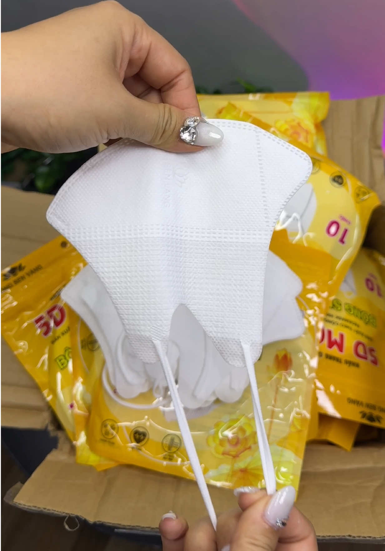 khẩu trang 5D vông sen vàng #LỆTHÍCHNẤUĂN #khẩutrang5d #bôngsenvàng 
