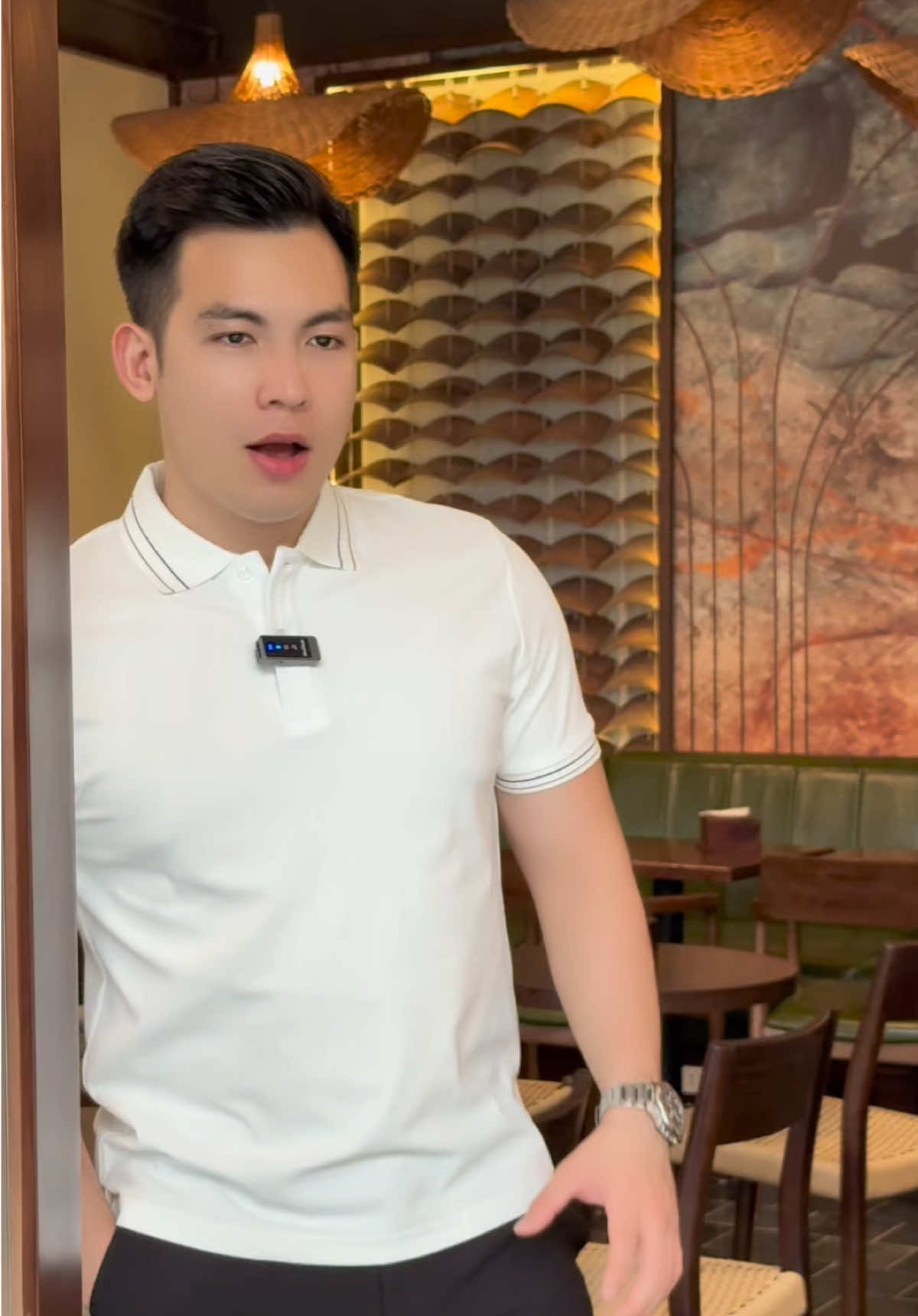 Áo polo phối cổ dệt trẻ trung