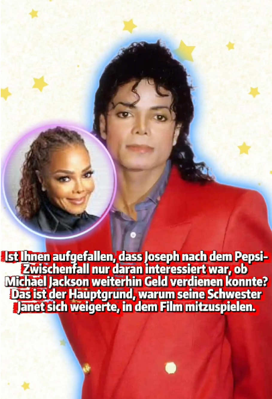 Ist Ihnen aufgefallen, dass Joseph nach dem Pepsi-Zwischenfall nur daran interessiert war, ob Michael Jackson weiterhin Geld verdienen konnte? Das ist der Hauptgrund, warum seine Schwester Janet sich weigerte, in dem Film mitzuspielen.#tiktoktvfilmcontest #loredeepdive #usa #fyp #us    