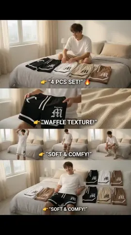 4pcs Waffle Shorts Set #waffleshorts #waffleshortswithpocket #shortsformen #shortsforwomen #gymshorts 