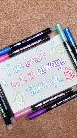 Double-line contour pen, a luminous marker#markers #pen #art #artwork #color 