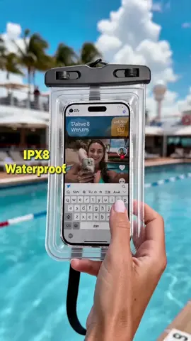Check out this waterproof phone case! It's perfect for taking your phone swimming or to the beach.  #WaterproofPhoneCase #PhonePouch #PhoneProtector #summermusthaves #summeressentials #summergear #PhoneCase #Poolparty #Beach #tiktokfinds