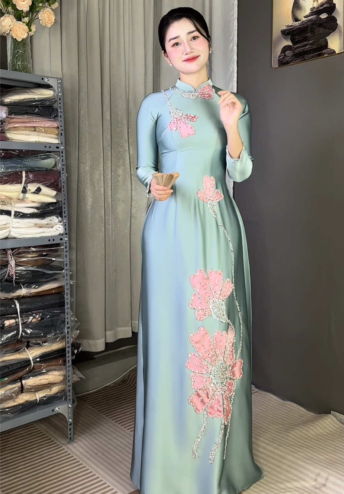 Áo Dài Bà Sui lụa Queen bóng đẹp #aodai #aodaitheutay #aodaitruyenthong #aodaithietke #gianghuongcardina 