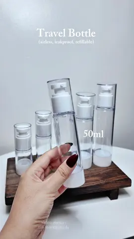 finally, a refillble travel bottle 🤍 #travelessentials #refillabletravelbottle 
