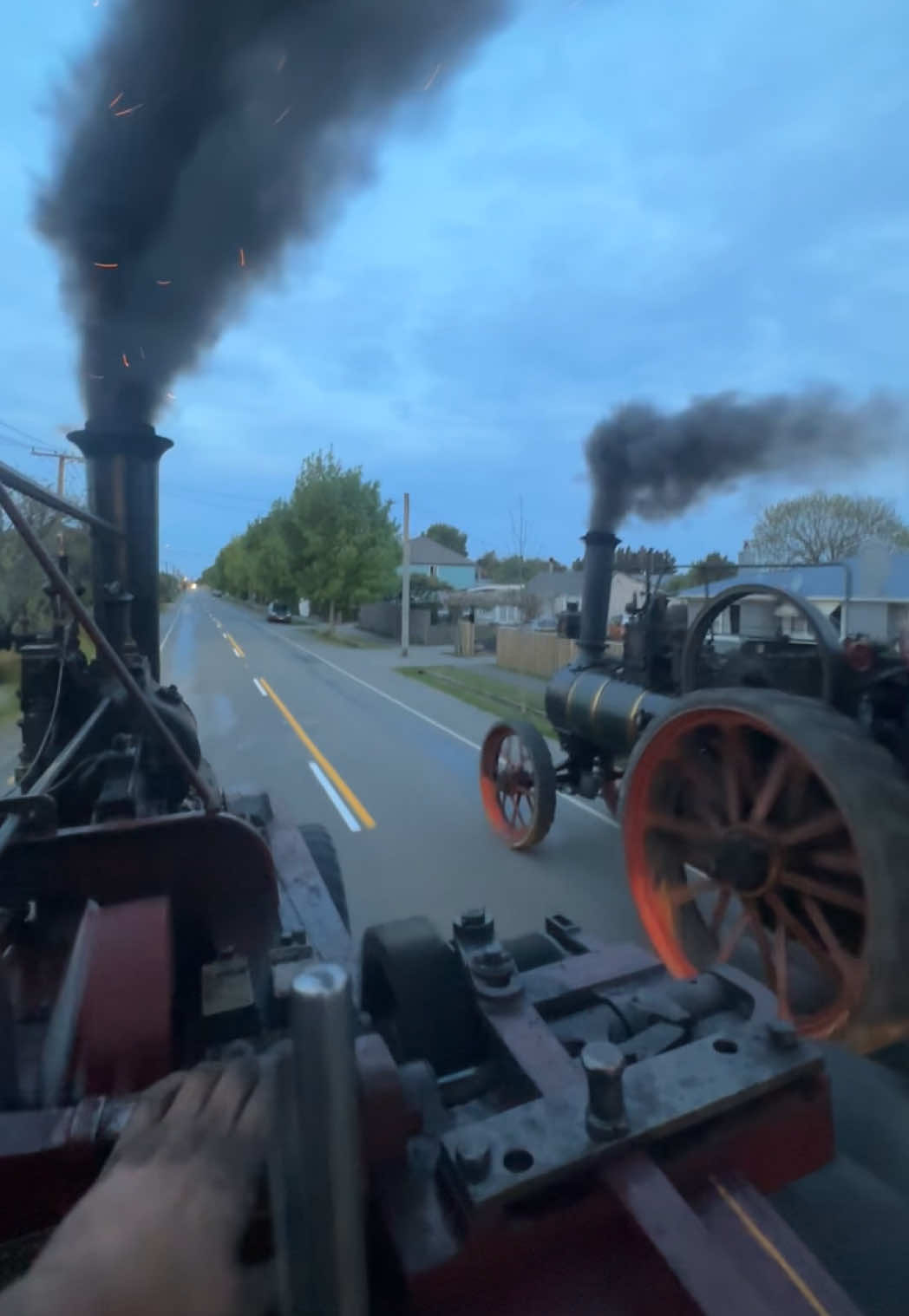 Overtaking on a steam traction engine #steamengine #trending #racing #discover #tiktok 