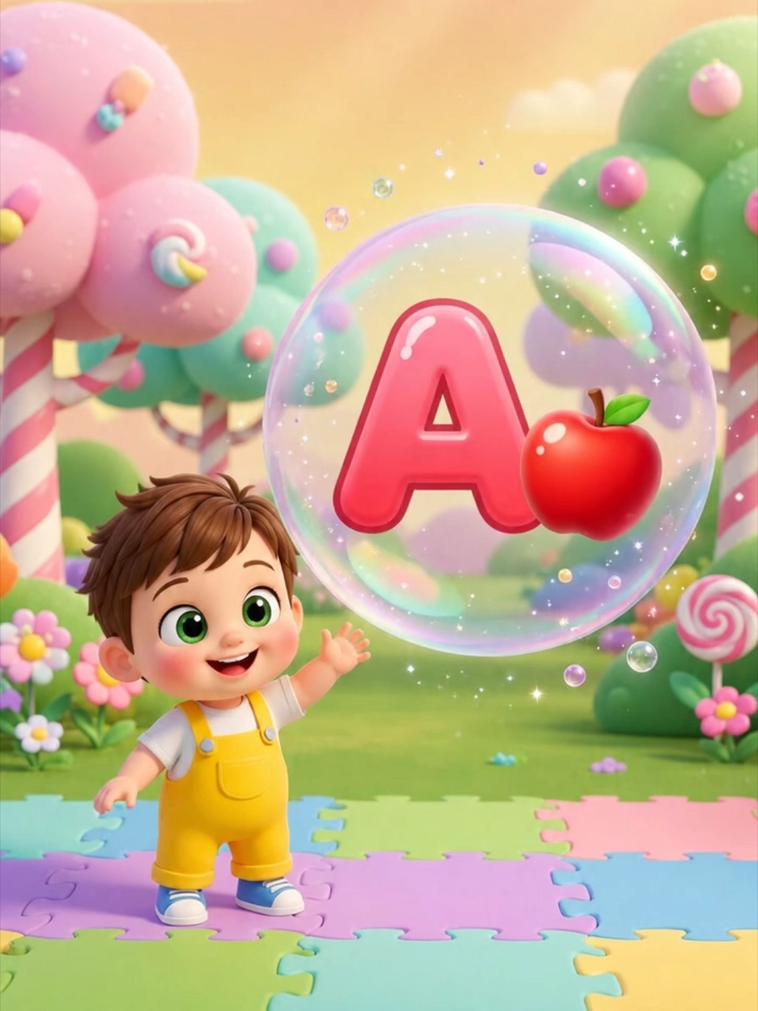 ABC Bubble Pop Song for Kids Learn A B C with bubbles, music and cute animals. #ABCSong #LearnABC #KidsSongs #NurseryRhymes #ToddlerLearning #PreschoolLearning #BabyLearning #AlphabetSong #Olliepop