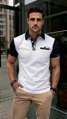 Men's Classic Business Casual Polo Shirt, Short Sleeve, Stretch Breathable Fabric, Summer Fashion, Formal & Daily Wear, High-Quality Menswear #mensfashion #shirts #poloshirt #summerfitsmen #mensoutfits #sportsteeshortsset #sportshorts #mensapparel #summershirts #collaredshirts