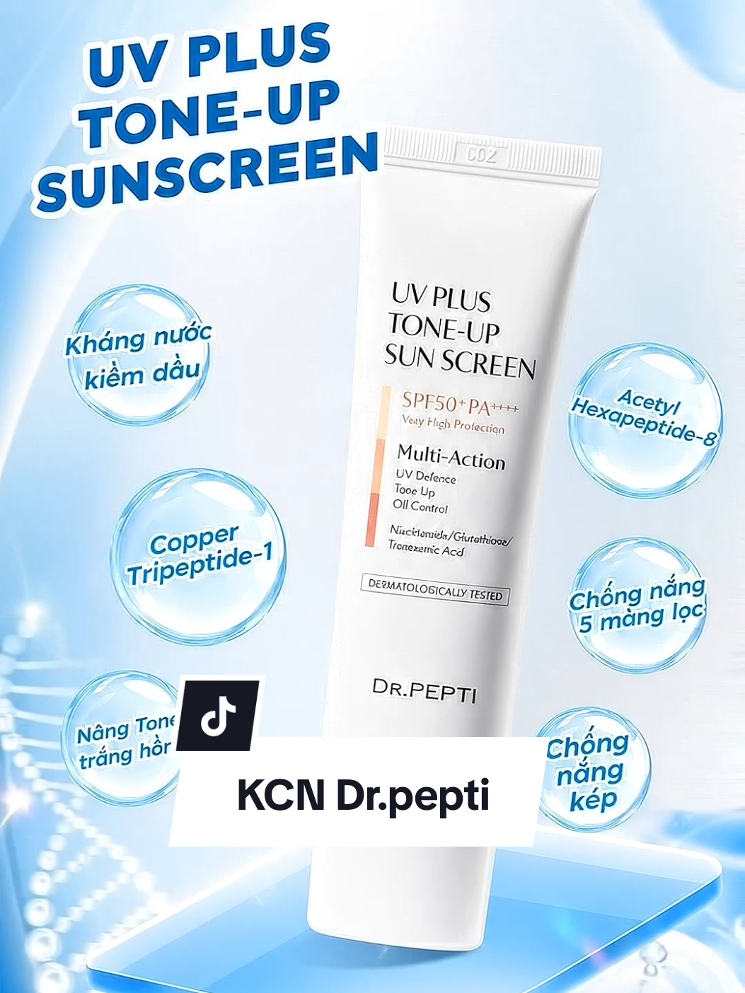 Không chỉ là kem chống nắng… đây là bước nâng cấp làn da với công nghệ Peptide từ Dr.Pepti ✨ Kem chống nắng nâng tone Dr.pepti: ☀️ SPF 50+ PA++++  chống nắng 5 màng lọc 💧 Chống nắng kép: vật lý + hóa học ✨ Nâng tông trắng hồng tự nhiên 🧬 Peptide phục hồi – giúp da khỏe từ bên trong #drpepti #skincaredrpepti #makeup #kemchongnangdrpepti #skincare 