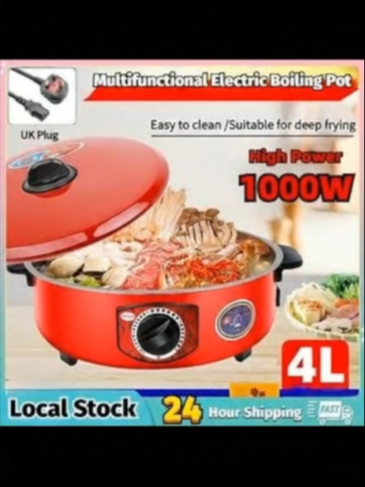 No more cluttering your kitchen with multiple pots ✨ Large 4L capacity, fast heating, and works for every meal from hot pot nights to quick fried snacks. #HomeCooking #StudentLife #OnePotMeals