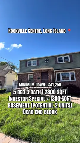 Rockville Centre 📍   5 bed 3 bath | 2800 SQFT   1300 SQFT basement with potential to convert into 2 units $$$ 💰   ARV north of $1,000,000   Foreclosure opportunity — mortgageable property Dm me “RVC flip” if interested   Must have pre approval or proof of funds per seller request   Minimum down Conventional (5%) - $41,250   Annual taxes - $17,000   #RockvilleCentreRealEstate #FixAndFlipOpportunity #LongIslandHomes #InvestmentProperty #ForeclosureDeals