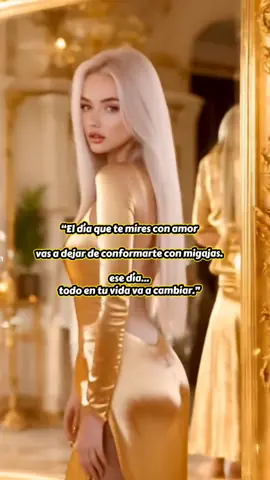 “El día que te mires con amor… vas a dejar de conformarte con migajas. Y ese día… todo en tu vida va a cambiar.” #amorproprio 