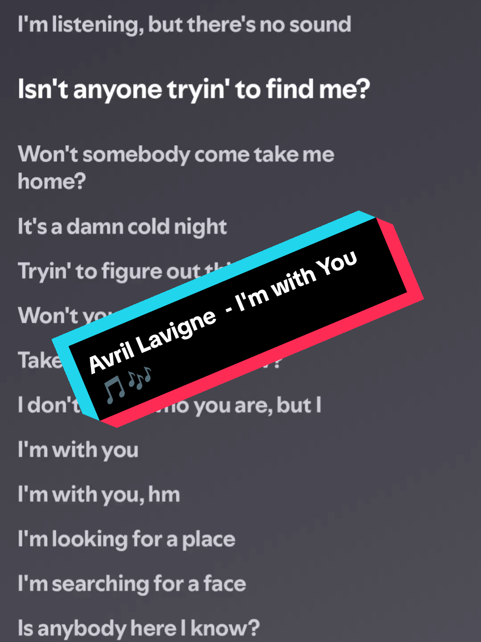 Avril Lavigne  - I'm with You 🎵🎶 #Music #Lyrics #Spotify #AvrilLavigne #ImWithYou 