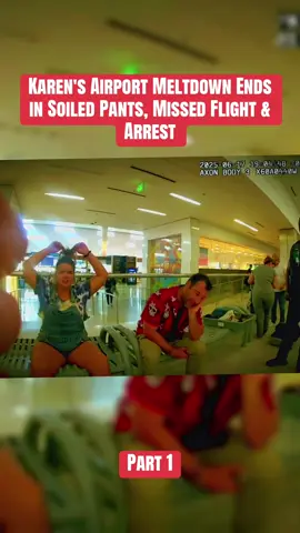 Part 1| Karen's Airport Meltdown Ends in Soiled Pants, Missed Flight & Arrest. #bodycam #viralbodycam #truecrime #lawenforcement #copsoftiktok                         
