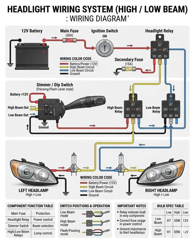 HeadLights wiring system ☺️😊 #share #fyp #trending #knowledge #ជាងឡានស្បែកខ្មៅ👨🏽‍🔧 