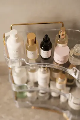 “Messy Counter? Transform It with This 3-Tier Acrylic Rack”#bathroomorganization  #skincareorganization #brushholder #tiktokshop#SummerVibes 