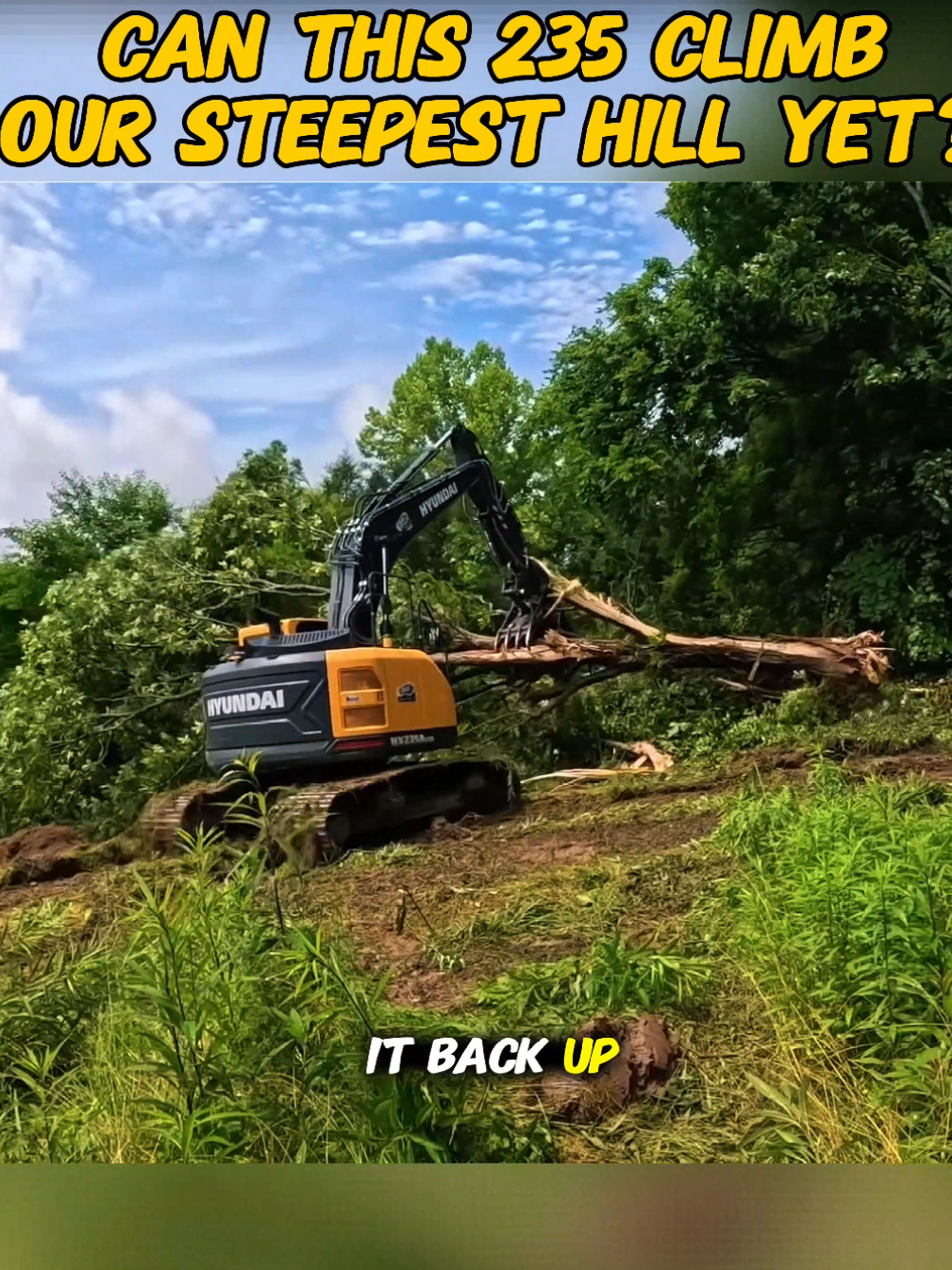 CAN THIS 235 CLIMB OUR STEEPEST HILL YET? #excavator #excavation #dirtwork #satisfyingvideo #hillclimb 