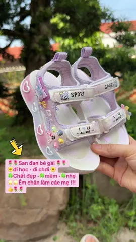 San đan đi học cho bé gái chất đẹp, mềm, nhẹ #xuhuong #giàydepxinh #dépchobé #giày_quảng_châu #sandal 