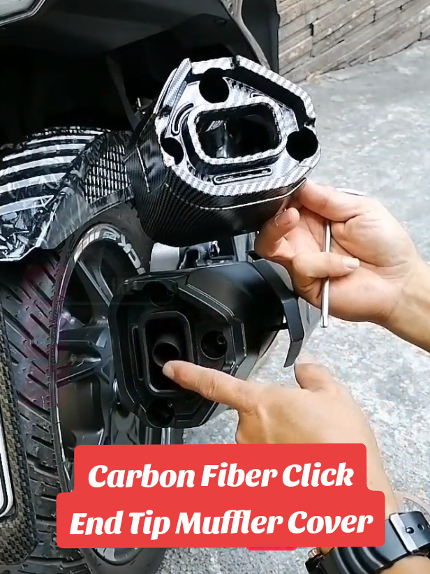 Exhaust Cover for click, end tip muffler click! #motor #accessories #rider #motorcycle #kuyawindiy 