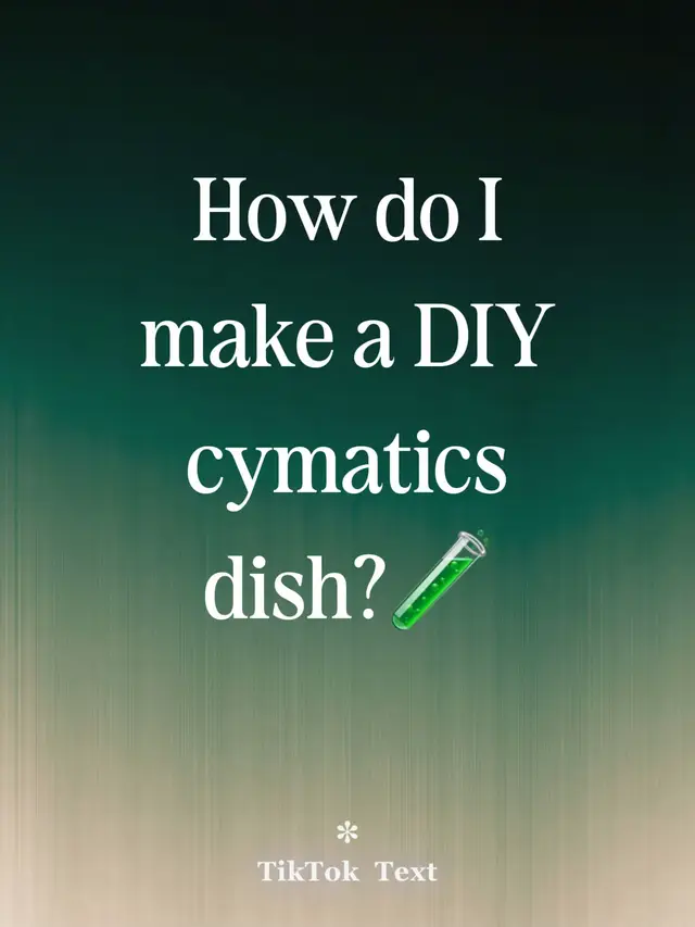 How do I make a DIY cymatics dish?🧪
