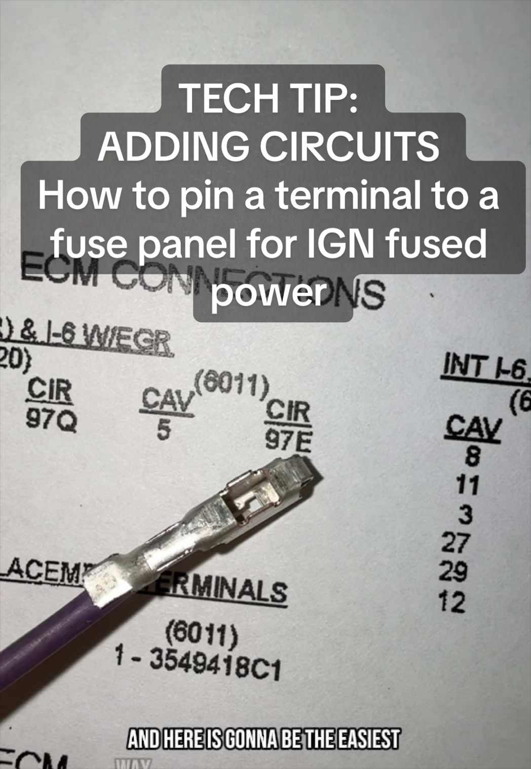 Tips and tricks to fish your wire to the fuse panel. If you want to add in wires or take a battery or ignition wire and fuse it to the circuit, you are looking to add, this is how you can do it in your fuse panel. It’s really easy and it looks nice when you’re done in this video I am adding an accelerator pedal overlay by Navistar International. They sell a kit and it’s plug-in play on the DLC 1 ECM‘s 1998 to 2004 Navistar. On the 2004 to 2006 DLC 2, you have to modify the harness to fit the ECM. #diesel #technician #auto #truck #mechanic 