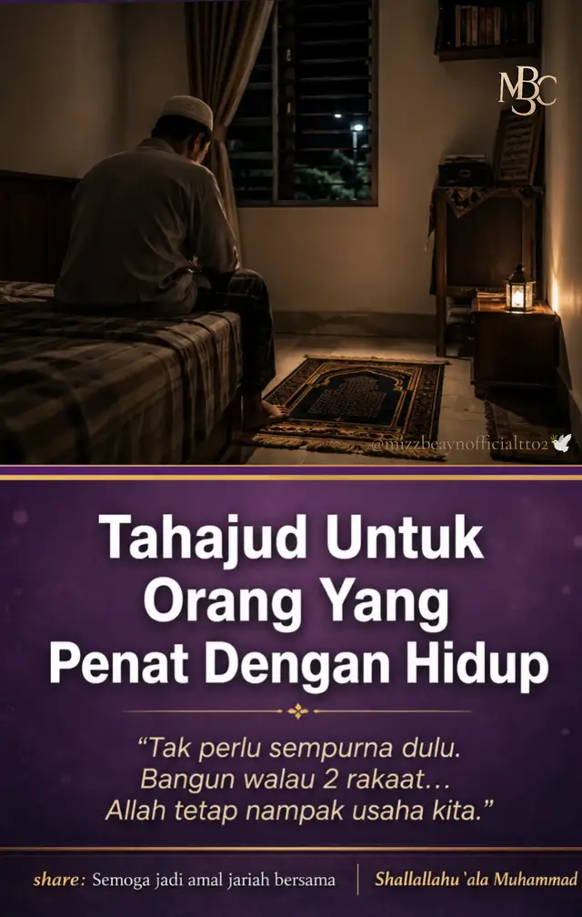 REHAT PALING TENANG BUKAN PADA TIDUR, TAPI PADA SUJUD. 🥀✨ Tahajud bukan sekadar ibadah untuk orang yang 
