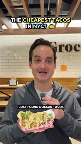 I just found authentic $1 tacos hidden inside an upscale grocery store near Wall Street… and somehow almost nobody’s talking about it. 🌮 Dollar Taco inside City Acres Market is serving chicken tinga and pork carnitas tacos EVERY day — not a special, not a gimmick — starting at 5 tacos for $5. 📍Dollar Taco — 70 Pine St, New York, NY #nycfood #nyceats #tacos #cheapeatsnyc #nyc