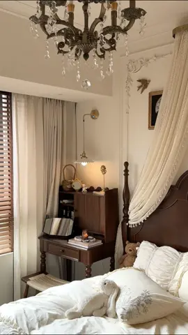 This lace canopy and soft floral linens turn my bedroom into a dreamy, vintage-inspired sanctuary. Every detail feels like a gentle hug, making it the perfect place to unwind and recharge. #lacecanopy #vintagebedroom #cozybed #romantichome #homedecor