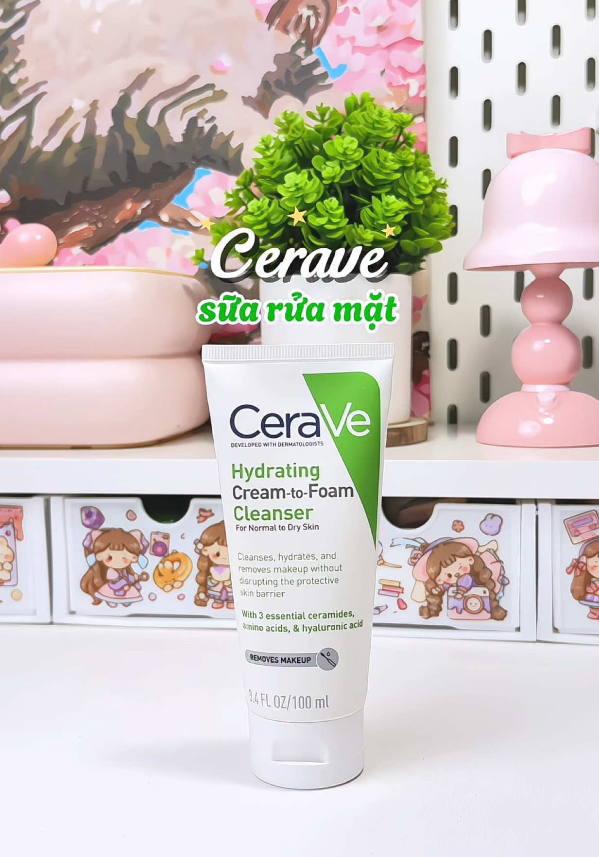 Sữa rửa mặt dạng kem Cerave💚💖🛒✨ #cerave #suaruamat #suaruamatdangkem #suaruamatcerave #fyp 