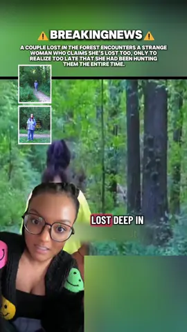 A couple lost in the forest encounters a strange woman who claims she’s lost too, only to realize too late that she had been hunting them the entire time.#creepy #scary #truestory #horrortok #haunted 