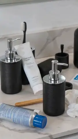 Plastic
DURABLE and AMAZING QUALITY: This 6- Bathroom Accessory Set is made of durable plastic that can outlast competing products. It's also ideal for ' bath for its durability and not easy to break like ceramic set. Our high quality plastic bath accessories will resist to constant use, keeping their look just as elegant and  over time
FULLY FUNCTIONAL COMPLETED SET - A completed bathroom accessory set which equips everything you will need to organize your toiletries.  holder features 2 - holed openings, 1 ones allow you to keep your toothbrushes and 1 hole to place slim , making brushing  in one grab
LIQUID SOAP DISPENSER PUMP - We know how frustrating it can be to use a flimsy pump that leaks or just does not work.  how your bathroom set looks like, a bad pump can ruin the experience. That's why we included a hard plastic pump for the liquid soap dispenser in this set
ELEGANT DESIGN: Take your bathroom decor to stylish  heights with this bathroom accessories set, very stunning and a  touch of extra elegance to the bathrooms,  for giving as a  for housewarming or a wedding #paratiiiiiiiiiiiiiiiiiiiiiiiiiiiiiii