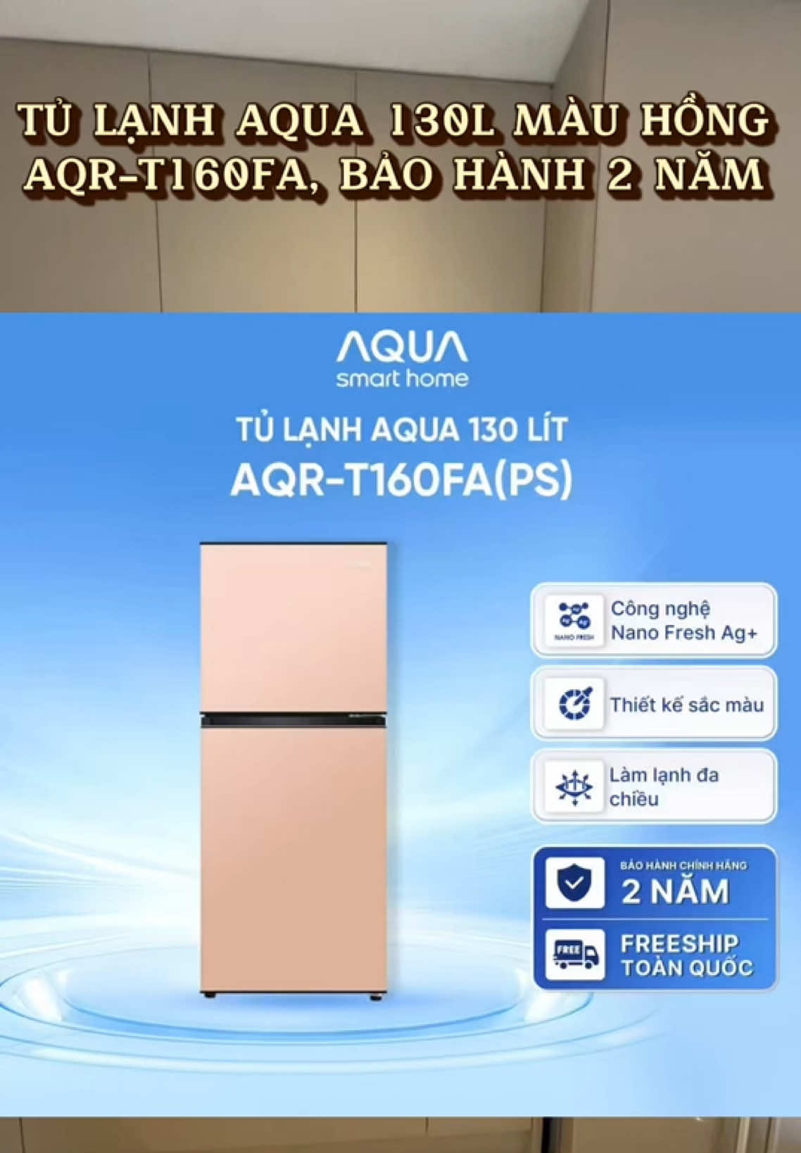 Tủ lạnh AQUA 130 lít thiết kế đẹp, giá tốt #tulanh #tulanhgiare #aqua #dienmay #happyshop 