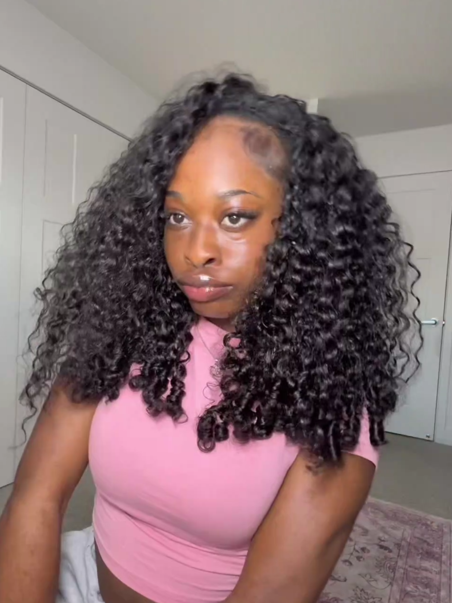 THIS HALF WIG LITERALLY SAVED ME EVERY MORNING😎  Hair: Burmese Curly Half Wig 🔗 in my bye-oh! #oqhair #endlessbeauty#summerlooks #installation#halfwig