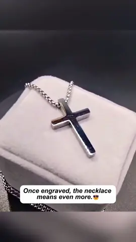 I'll carve your name on it and protect you forever ❤️ #Crossnecklace #Engravednecklace #gift #Customizedgifts 