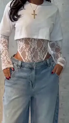 Alright guys, we just got some more **floral lace long sleeve bodysuits** in the mail today! They're **super stretchy** and comfortable. These bodysuits are perfect for any occasion—whether you're going out or just lounging around. Go get yourself one now! #crochettop #loungewearset #womentops #cozyloungewearset #flatteringtops #twopieceloungewear #corsetbodysuit #plussizebodysuit #shapewearbodysuitforwomen #laceupbodysuit
