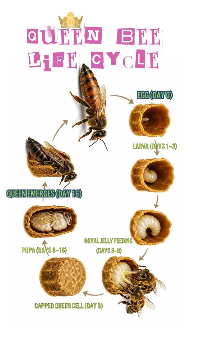 #bees #beelifecycle #honeybee #queenbee 