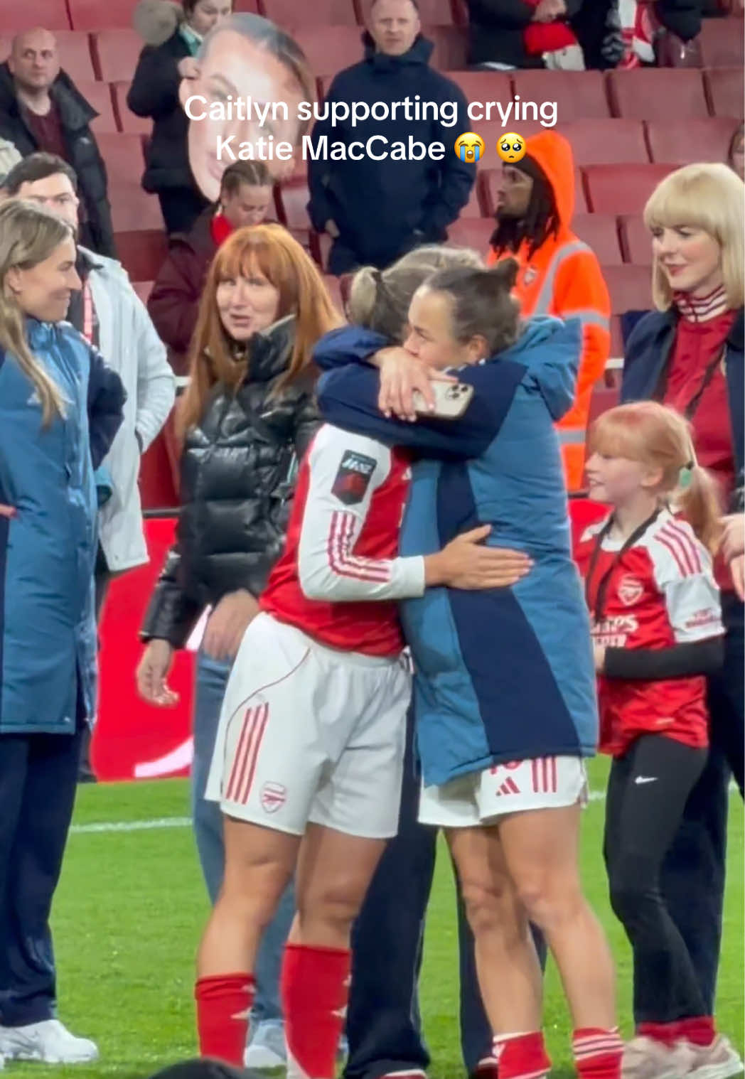 What an emotional evening! After Everton game  #KatieMcCabe #CaitlinFoord #Arsenal #goodbyes #woso