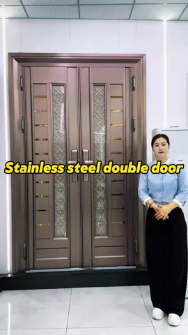 Introducing a high-end and stylish 304 stainless steel double front door, crafted from premium 304 stainless steel material. Featuring a simple and modern design, exquisite craftsmanship, and a sturdy anti-theft structure, it provides reliable security and adds extra protection to your home.#entrydoor #entrancedoor #frontdoor #exteriordoors #Doors 