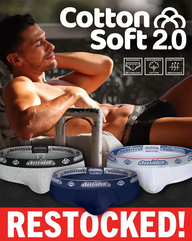 ☁️ CottonSoft 2.0 is back. Softer feel. Better airflow. More support where it matters. Built for everyday comfort — with an upgraded fit you’ll feel instantly. #aussiebum  #cottonsoft #backinstock #mensunderwear