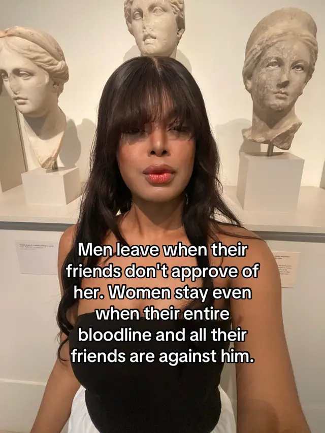 Men leave when their friends don't approve of her. Women stay even when their entire bloodline and all their friends are against him. #creatorsearchinsights #comedy #funny #fun #humour 