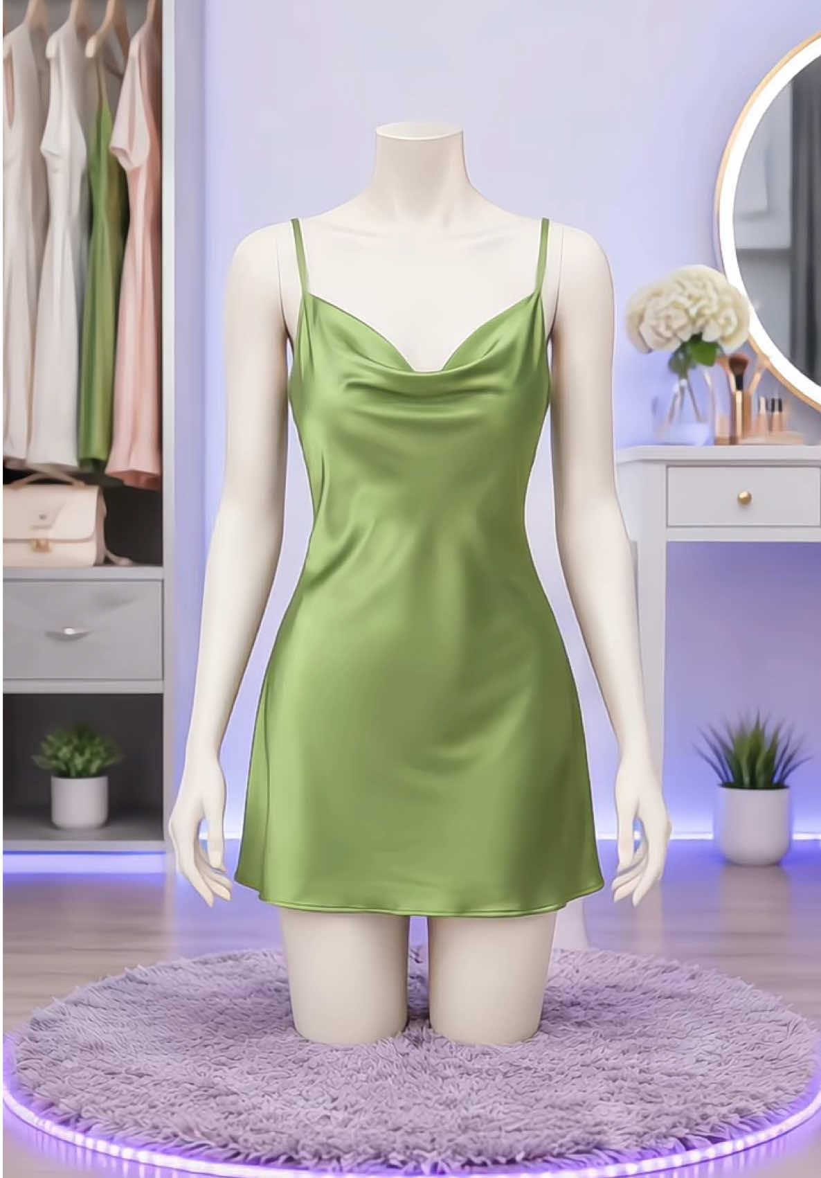 Váy Ngủ 2 Dây Lụa Satin