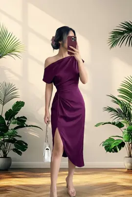 #satindress #dresswanita #mididress 