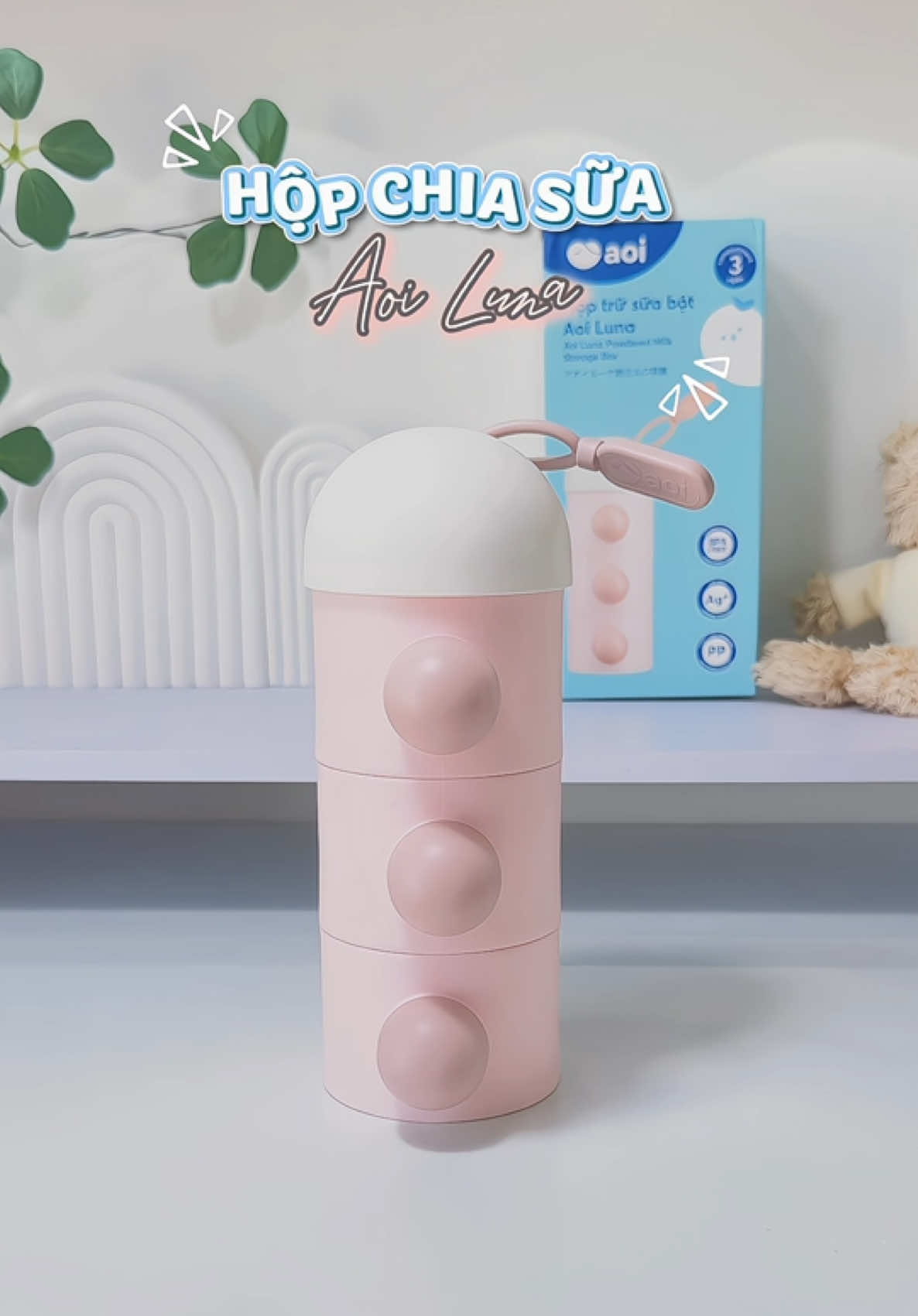 Hộp trữ sữa bột Aoi cute vch , ui cái màu hồng xinh xỉu á #hoptrusua #hopchiasua #xuhuong 