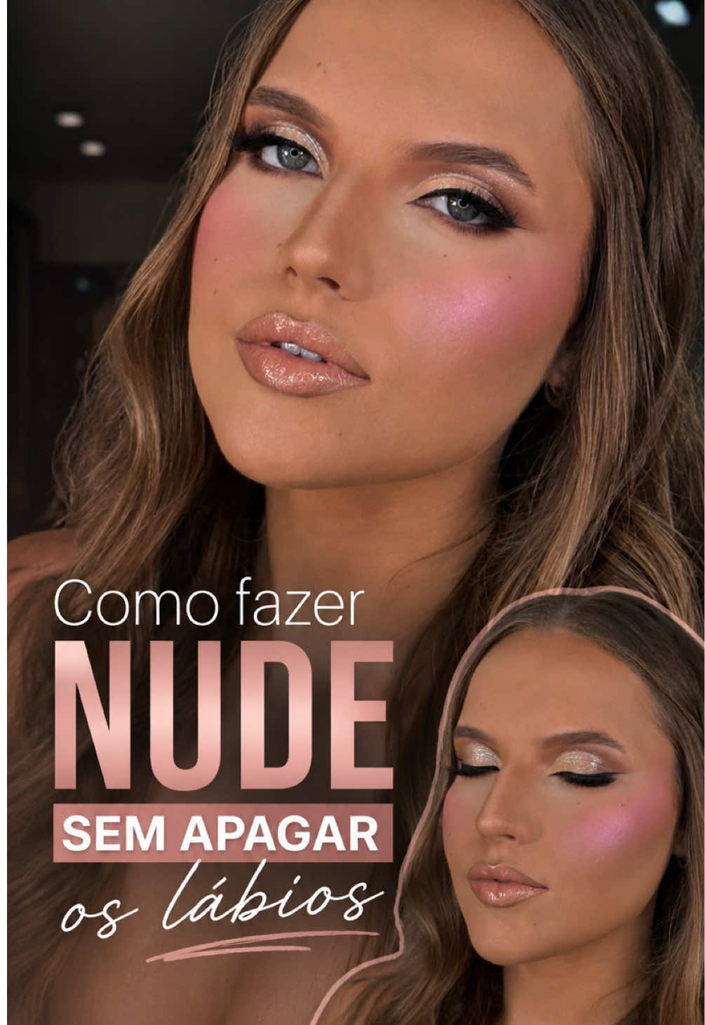 “Se tua boca nude fica apagada ou sem contorno, esse truque muda tudo…” Comecei com o lápis Cork da MAC, bem apontado, porque a diferença de uma boca sofisticada está justamente na precisão do contorno. Eu gosto de marcar primeiro o arco do cupido e depois conectar os cantinhos com leveza, sem pesar. O segredo pra boca nude não ficar sem vida é usar um tom mais quente no contorno e manter o centro mais iluminado. Isso cria profundidade e deixa os lábios maiores sem exagero. Depois apliquei os batons cremosos da Wish Pro by Michelly Palma, misturando camadas finas pra deixar esse efeito mais natural e confortável. Batom cremoso dá aquele acabamento chic, com cara de pele rica. E pra finalizar, gloss com brilho dourado da Estée Lauder… Ele trouxe dimensão, refletiu a luz e deixou essa boca com efeito espelhado lindo. Outra dica importante: gloss dourado em nude quente deixa a maquiagem muito mais sofisticada do que gloss transparente comum. Essa combinação ficou elegante, glow e perfeita pra noiva, festa ou até uma maquiagem soft glam. Me conta: você usaria esse nude mais frio ou mais quente?” #maq#maquiagemq#maquiadoraprofissionald#nudelipsp#lipcomboossylips 