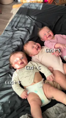 Iykyk. Your daily dose of laughter #triplets #copyandpaste #twins #babylaugh #babyfun 