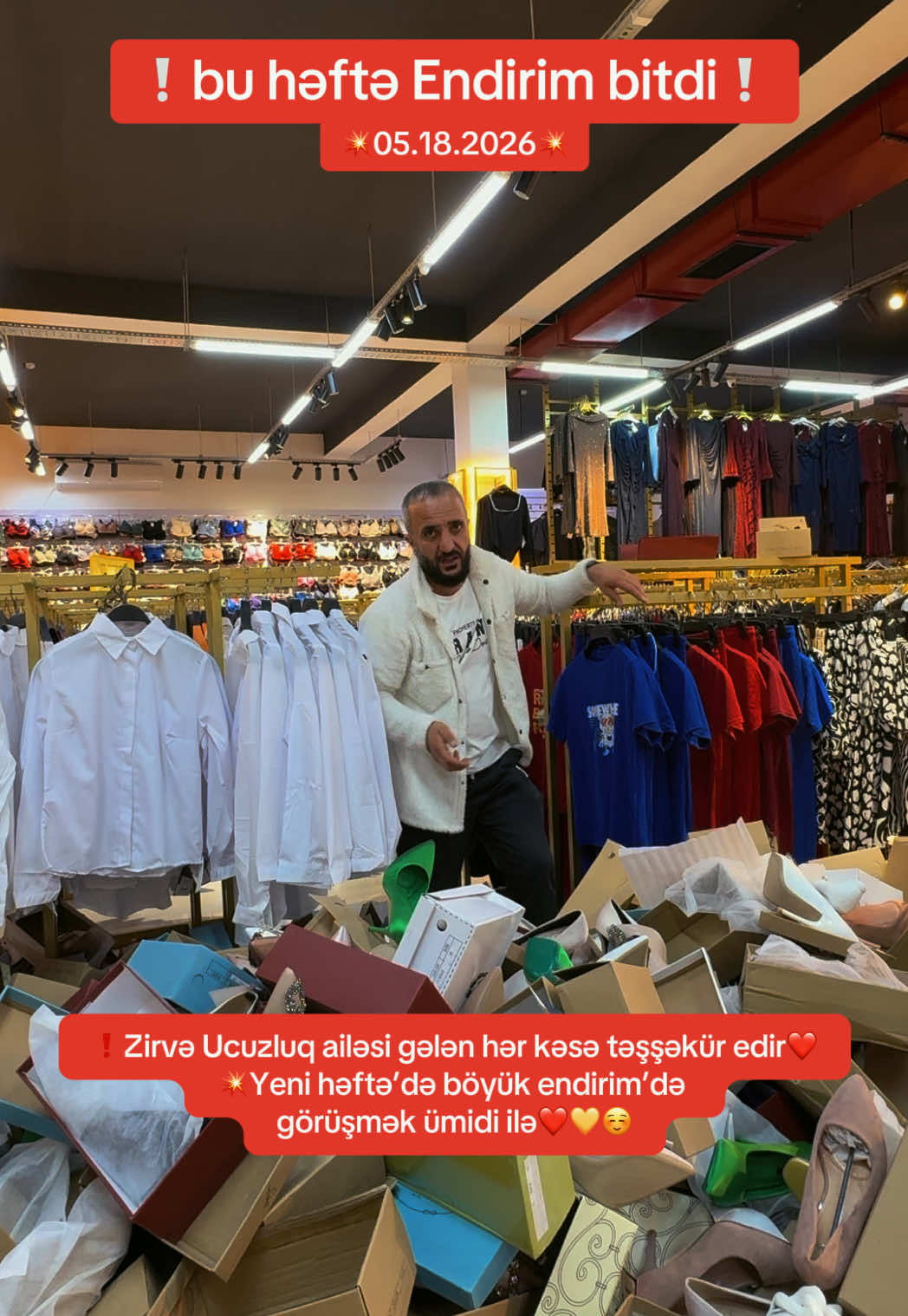 Zirvə Ucuzluq Ailəsi sizə təşşəkür edir💞 Yeni həftədə yeni mallarda yeni endirimləri ilə görüşmək üzərə❤️☺️ Market : @Zirvə Market ✅ Zirvə Kişi Geyimləri : @Zirvə Kişi Geyimləri ✅ #keşfetteyizzz #fyp #endirim  #keşfetbeniöneçıkar #zirveucuzluq 
