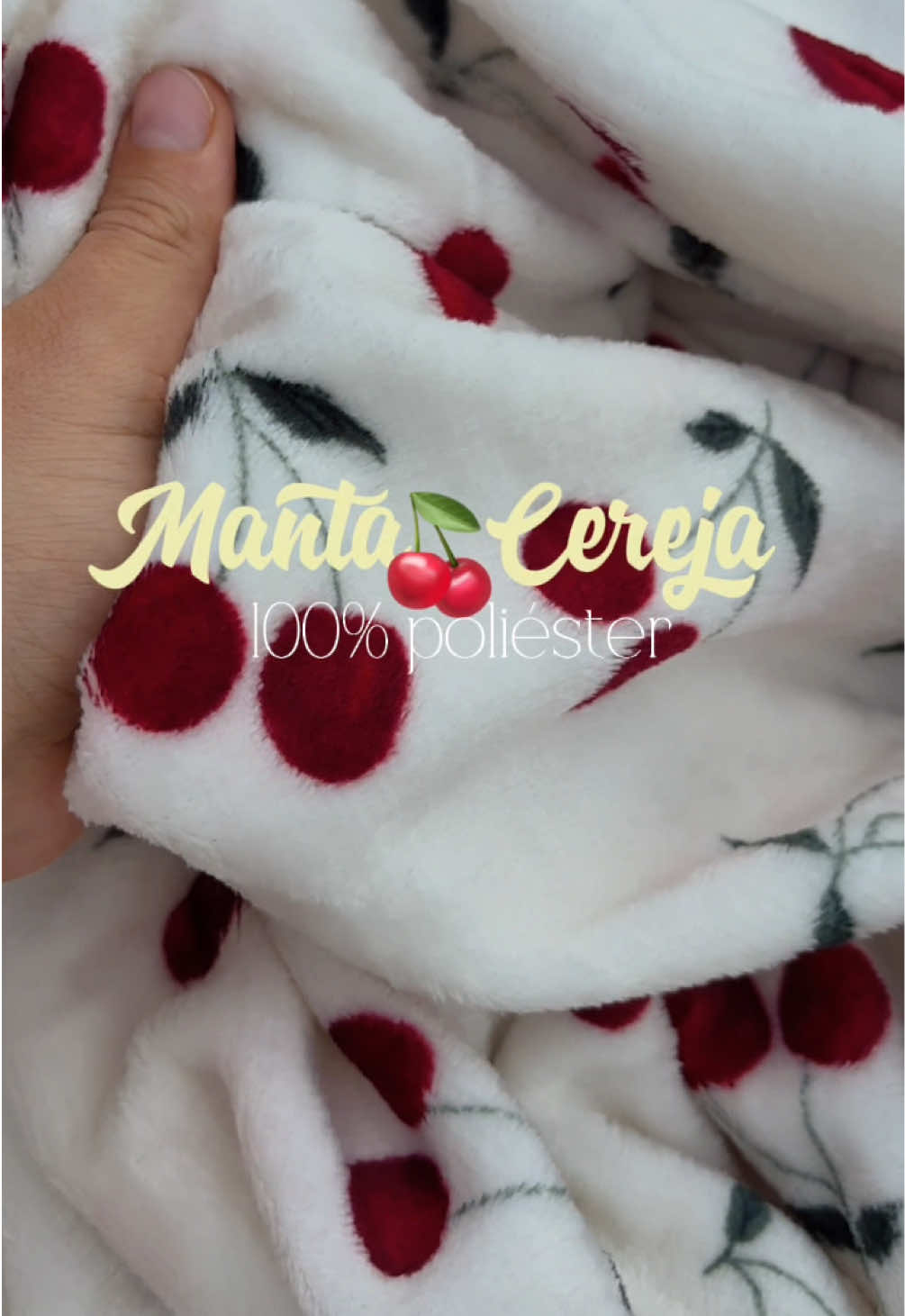 A manta mas linda que já vir tava ansiosa pra chegar 🍒✨🥰#manta #mantacereja #quartodemenina #dicas 