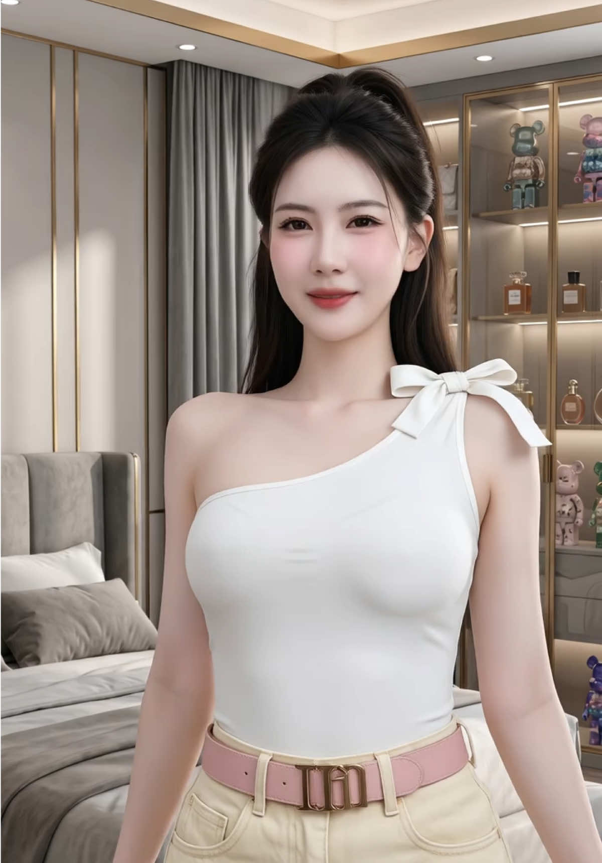 Áo nơ lệch vai có mut nguc #xuhuong #thoitrangnu #thoxinhyeu38 #aonolechvai 