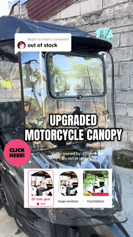 Replying to @rhain Check this Video to Avail UPGRADED MOTORCYCLE CANOPY. SUITABLE FOR ALL SEASONS, KEEP WARM, BLOCK SUNLIGHT, WIND AND RAIN ..CHECK OUT NOW BEFORE STOCK RUNS OUT 🔥 #motorcyclecanopy #motorcycleumbrella #ebikecanopy #motorcycles #awningcanopy at 